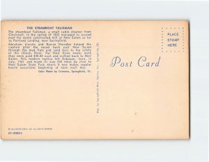 Postcard The Steamboat Talisman, New Salem, Illinois