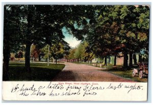 1908 Main Street Classic Car Road West Hartford Connecticut CT Vintage Postcard