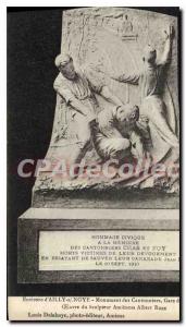 Postcard Old Surroundings Noye Ailly Monument Cantonniers Station Sculptor Wo...