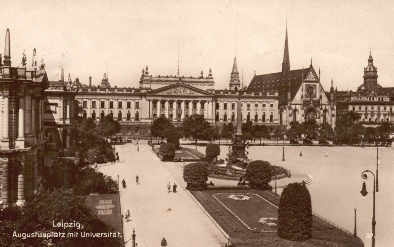Leipzig Augustusplatz Mit Universitat Germany Opera House University Postcard