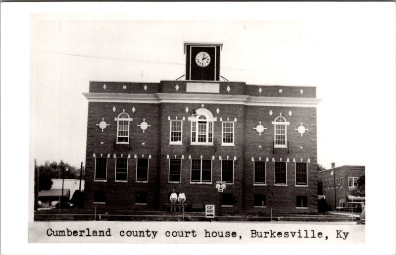 Real Photo Postcard Cumberland County Court House in Burkesville, Kentucky