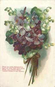 Postcard greetings flower best wishes flower bouquet