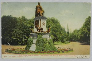 Lincoln Monument, Fairmount Park - Philadelphia, PA - Posted Vintage Postcard