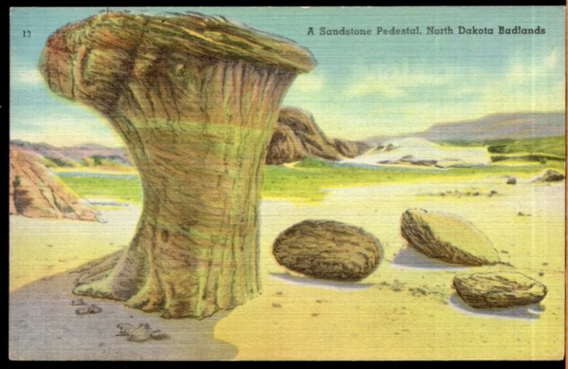 North Dakota Badlands ~ A Sandstone Pedestal - pm1947 - LINEN