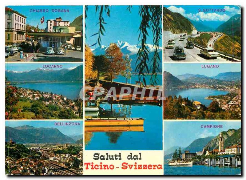 Postcard Modern Saluti dal Ticino Chiasso Svizzera Dogana S Gottardo Locarno