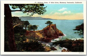 Midway Point 17 Mile Drive Monterey Peninsula California Rugged Coast Postcard