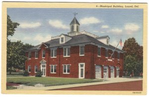 Postcard Municipal Building Laurel DE Delaware