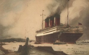 RMS Benengaria Cunard Ship Lines Antique Postcard