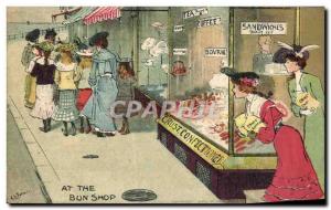 Postcard Old At The Bun Shop Humor