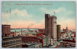 Vintage Postcard 1913 Looking North-East of Court House Building Louisville KY