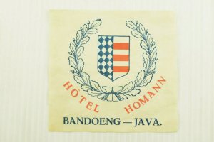 1920's Hotel Homann Bandoeng Java Luggage Label Vintage Original E33 