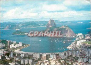 Postcard Modern Brasil Rio de Janeiro Pao de Acucar Botafogos Bay at the back...
