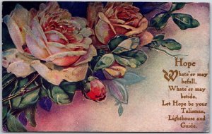 1911 Roses Flower Bouquet Greetings and Wishes Card Posted Postcard