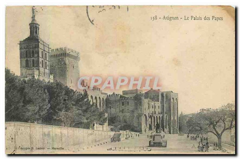 Old Postcard Avignon Popes' Palace