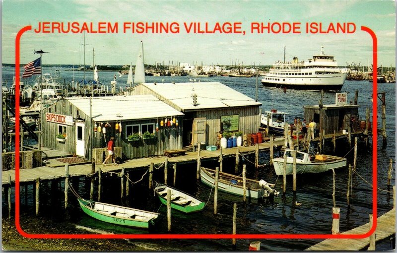 Rhode Island - Jerusalem Fishing Village - CHROME  POSTCARD PC 91657414401