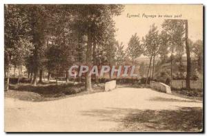 Old Postcard Landscape Eymael the old bridge