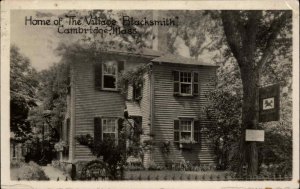 Cambridge Massachusetts MA Home of Village Blacksmith Real Photo Postcard