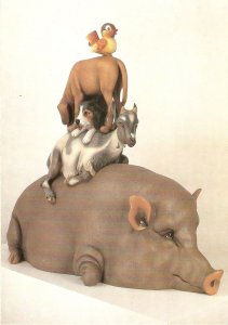 Animals. Stacked, by Jeff Knoos Fine art, sculpture, modern German postcard