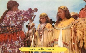 Postcard; Apache Fertility Ceremony, Native American Women, Unposted