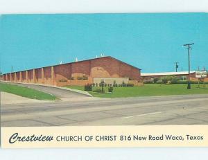 Unused Pre-1980 CHURCH SCENE Waco Texas TX G2964