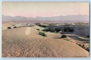 c1928 Scene Sand Dunes Stove Pipe Wells View Death Valley California CA Postcard