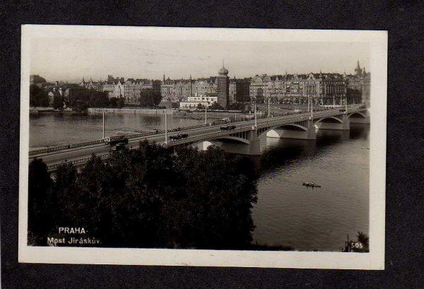 Praha Most Jiraskuv Prague Czechoslovakia Postcard Real Photo RP Ceskoslovensko