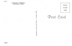 Eastham Windmill Massachusetts Postcard