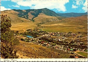 Aerial View Overlooking Gardiner MT Vintage Postcard T51