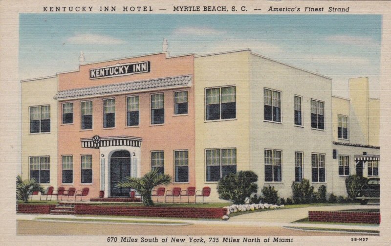 South Carolina Myrtle Beach Kentucky Inn Hotel Curteich sk779