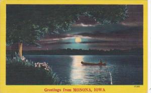 Iowa Greetings From Monona 1951