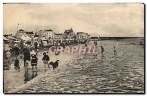 Old Postcard Bathers at beach