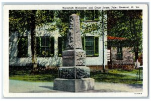 Point Pleasant West Virginia Postcard Cornstalk Monument And Court House c1940s