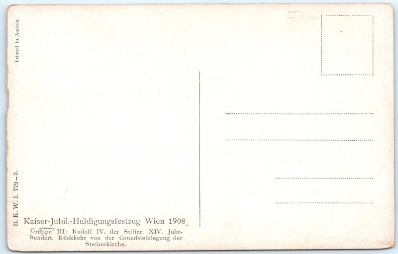 c1908 Vienna, Austria Kaiser Jubilee Procession Medieval Costume Church A370