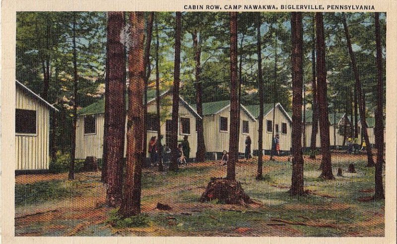 Postcard Cabin Row Camp Nawakwa Biglerville PA