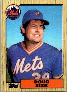 1987 Topps Baseball Card Doug Sisk New York Mets sk2377