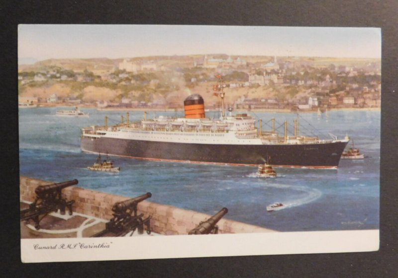 1900s Ship Postcard Cover From Halifax CA to Providence RI R.M.S. Corinthia