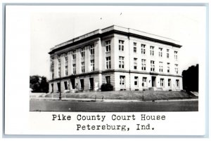 Petersburg Indiana IN Postcard RPPC Photo Pike County Court House  Building