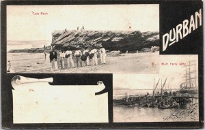 South Africa Durban Cave Rock, Bluff Ferry Jetty Vintage Postcard C061