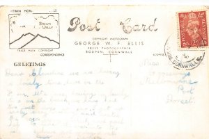 England General view Polzeath Beach Pentire Point RPPC postcard C319