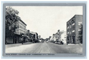 c1940s Main Street Looking East Cambridge City Indiana IN Unposted Postcard