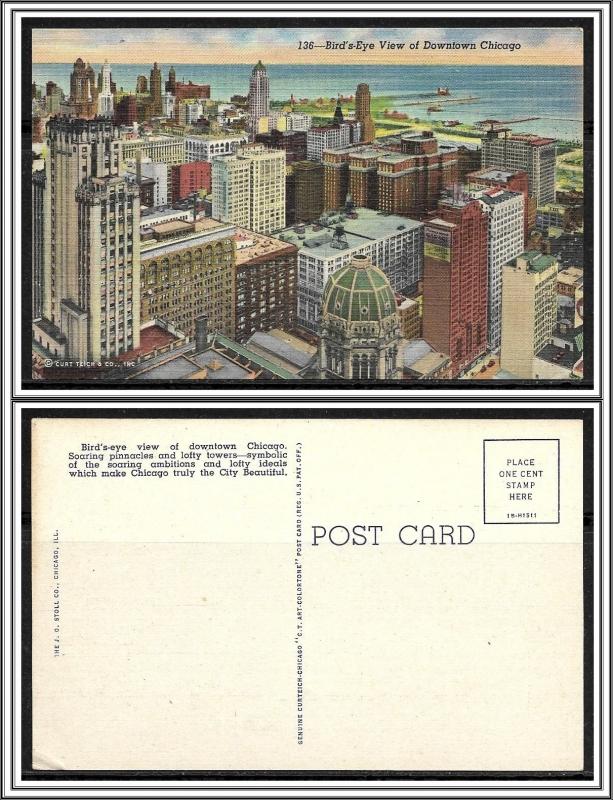 Illinois, Chicago - Bird's-Eye View of Downtown - [IL-023]