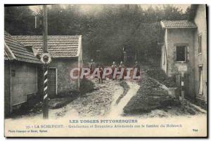 Postcard Old Customs Customs Schlucht Vosges Cops and German customs in the p...