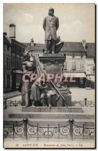 Old Postcard Saint Die Monument Jules Ferry
