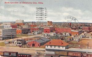 Oklahoma City Oklahoma Birdseye View Of City Antique Postcard K31926