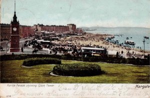 England Postcard 1903 Posted Margate Marine Parade Showing Clock Tower 2176