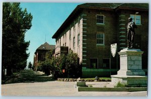 Butte Montana MT Postcard Statue Marcus Daly Copper King Campus Montana College