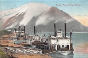 SHIPS ON THE YUKON RIVER ALASKA AYP EXPO POSTCARD (c. 1909)