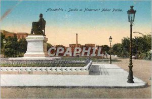 Old Postcard Alexandria Garden Monument Nubar Pasha