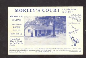 HENDERSONVILLE NORTH CAROLINA MORLEY'S COURT MOTEL ADVERTISING POSTCARD N.C.