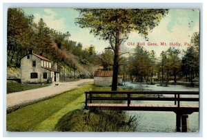 c1930's Old Toll Gate Bridge Mt. Holly Pennsylvania PA Unposted Vintage Postcard 